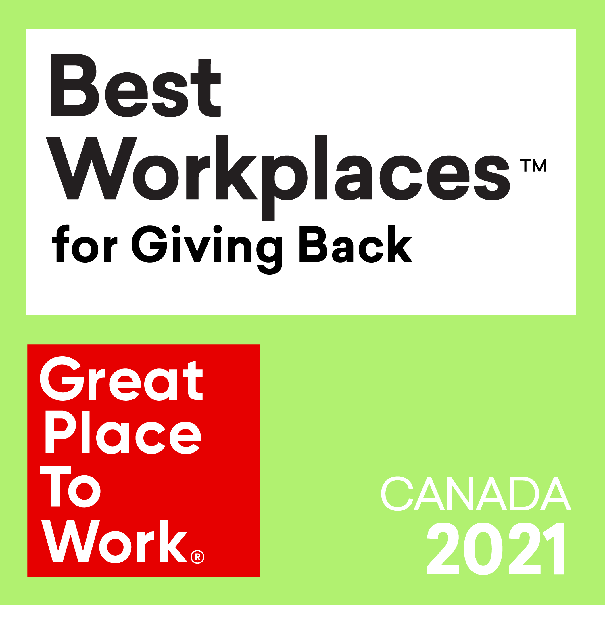 2021 Best workplaces for giving back