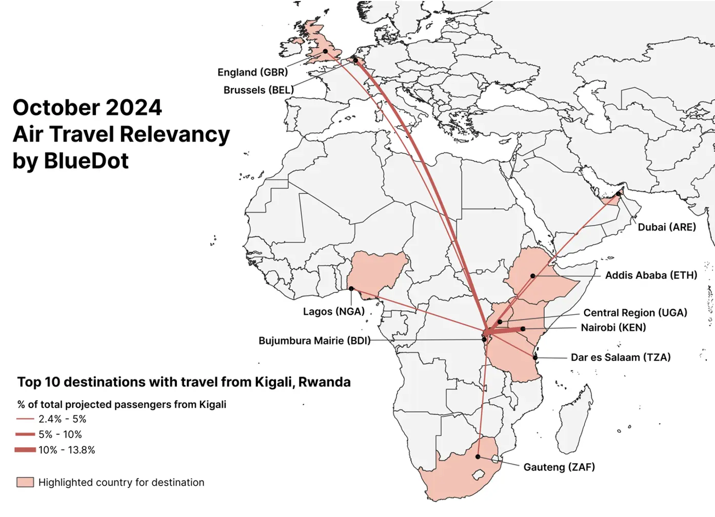 October 2024 Air Travel Relevancy by BlueDot